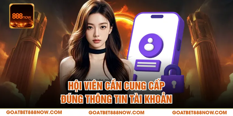 Hội viên cần cung cấp đúng thông tin tài khoản